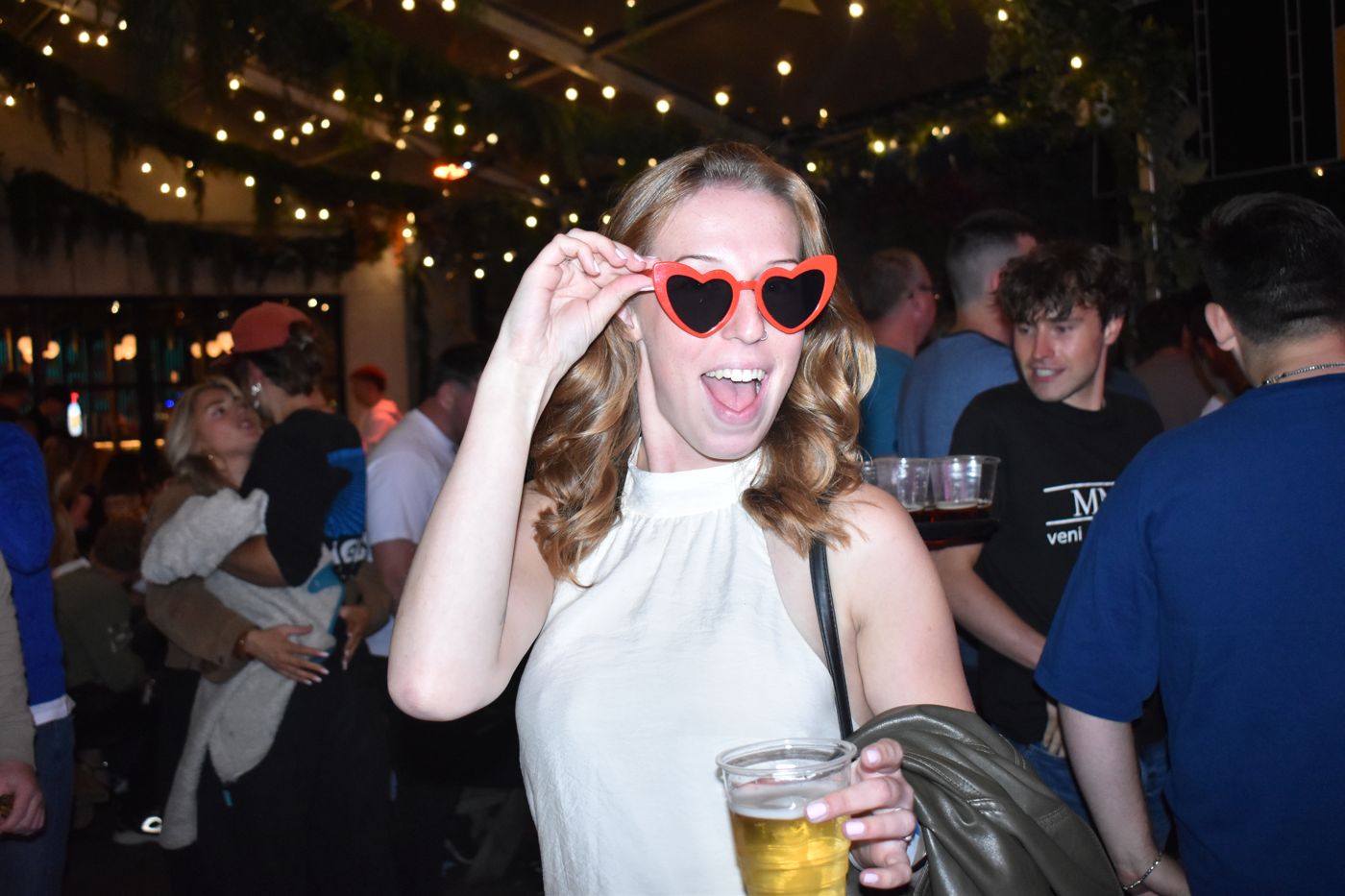 Heart sunglasses on the terrace