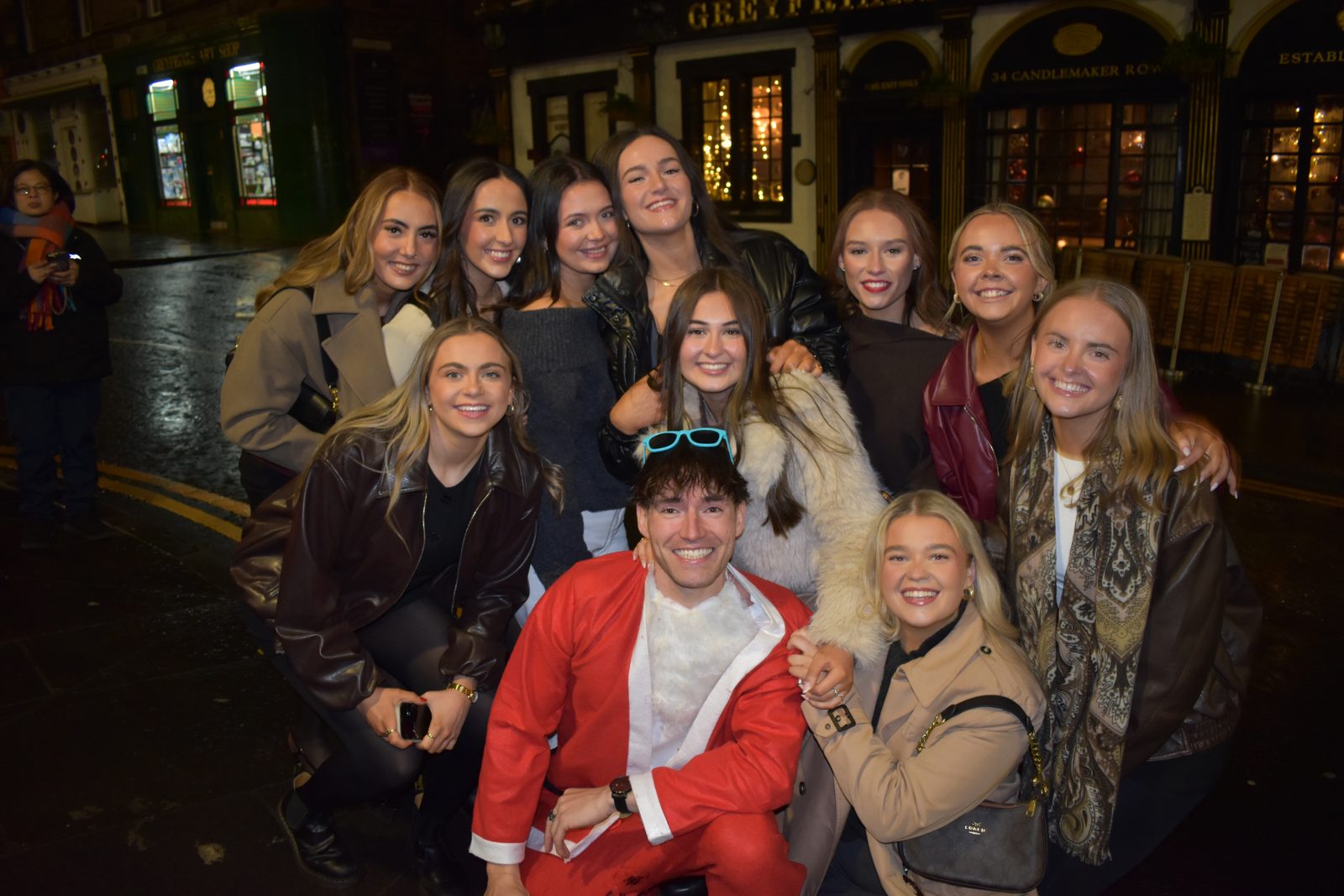 Crew outside Greyfriars Bobby pub